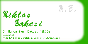 miklos bakcsi business card