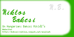 miklos bakcsi business card